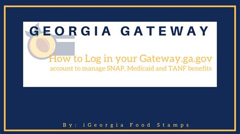 georgia gateway login food stamps